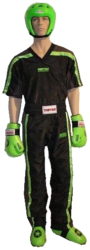 (P) Strój do kickboxingu TOP TEN NEON czarno-zielony XXL