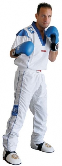 (P) Strój do kickboxingu TOP TEN STAR COLLECTION biało-niebieski XXL