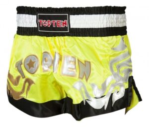 Spodenki do kickboxingu "TOP TEN" NEON żółto-czarne XL