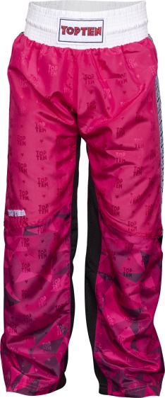 Spodnie do kickboxingu TOP TEN "PRISM" SKBP-TT-P (WAKO APPROVED new) różowy XXS - obrazek 4