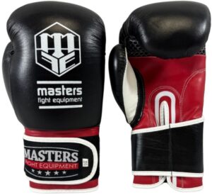 Rękawice bokserskie MASTERS RBT-A 12 oz czarno-czerwone