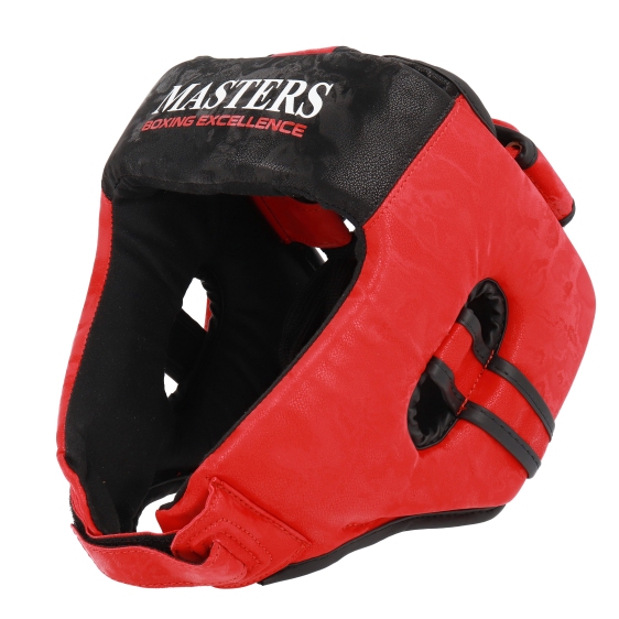 Kask bokserski MASTERS KT-EXCELLENCE czarno-czerwony S/M - obrazek 3