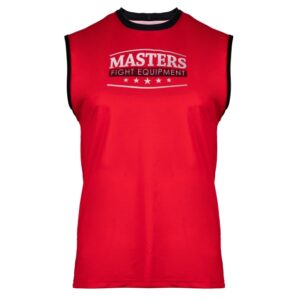 Koszulka bez rękawów MASTERS "HEXAGON" do kick lightu (WAKO APPROVED) czerwony L