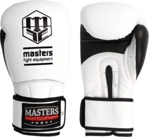 Rękawice bokserskie skórzane MASTERS RBT-PERFECT-GRIP 12 oz czerwono - białe