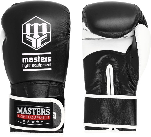 Rękawice bokserskie skórzane MASTERS RBT-PERFECT-GRIP 12 oz czerwono - białe - obrazek 3