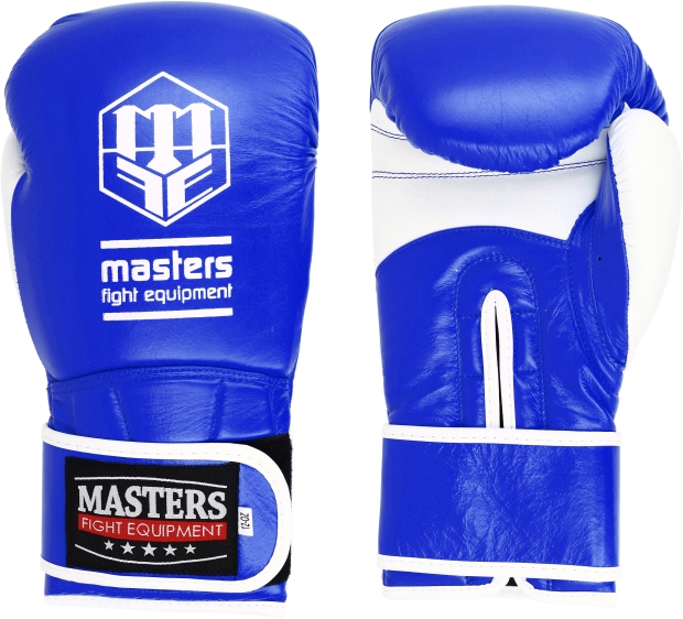 Rękawice bokserskie skórzane MASTERS RBT-PERFECT-GRIP 12 oz czerwono - białe - obrazek 5