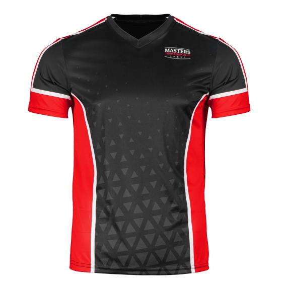 Koszulka V-neck do point-fightingu MASTERS "COMBAT" czarno-czerwona (WAKO APPROVED) XL