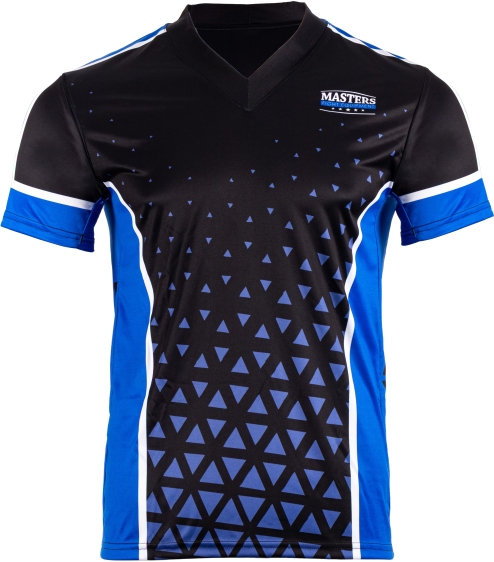 Koszulka V-neck do point-fightingu MASTERS "COMBAT" czarno-niebieska (WAKO APPROVED) S