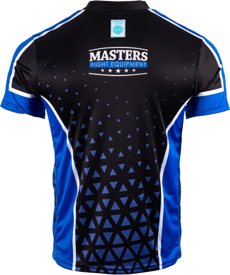 Koszulka V-neck do point-fightingu MASTERS "COMBAT" czarno-niebieska (WAKO APPROVED) S - obrazek 3