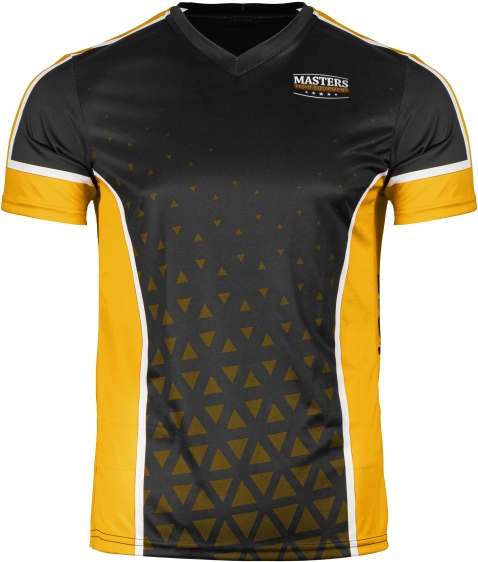 Koszulka V-neck do point-fightingu MASTERS "COMBAT" czarno-złota (WAKO APPROVED) XXL