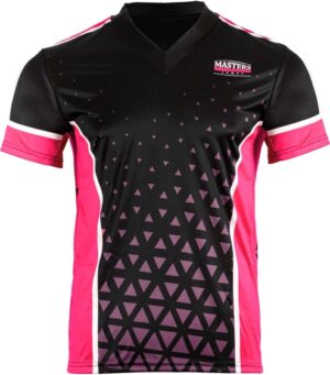 Koszulka V-neck do point-fightingu MASTERS "COMBAT" czarno-różowa (WAKO APPROVED) XXL