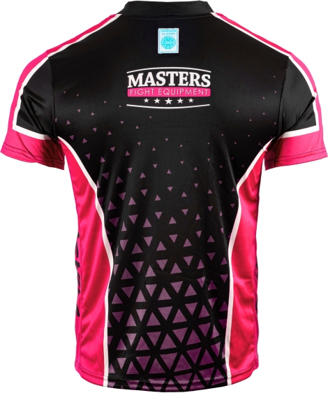 Koszulka V-neck do point-fightingu MASTERS "COMBAT" czarno-różowa (WAKO APPROVED) M - obrazek 4